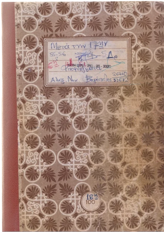 Παλιό τετράδιο με σχέδιο στο εξώφυλλο
